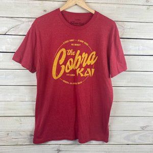 Karate Kid Men's Heathered Red Cobra Kai T-Shirt Size LARGE Short Sleeve